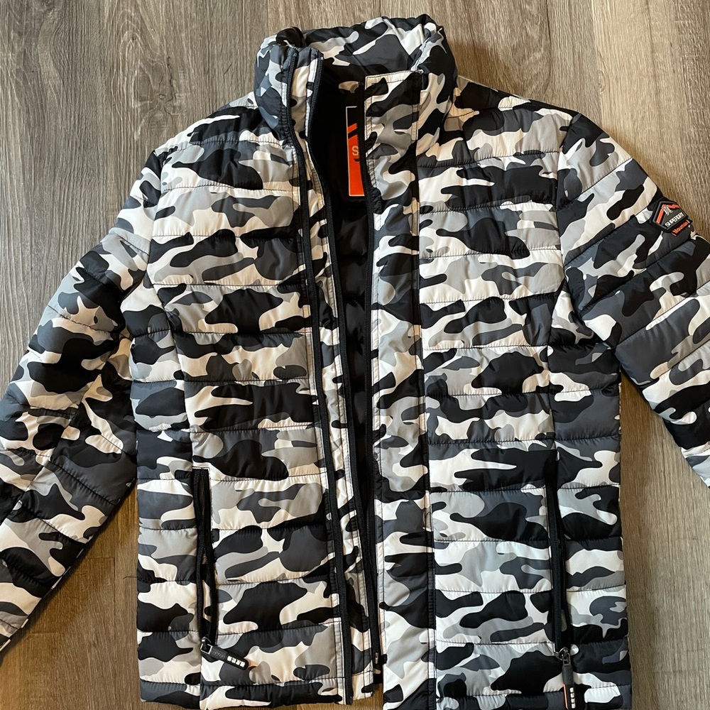 White/Grey Camo SuperDry Jacket